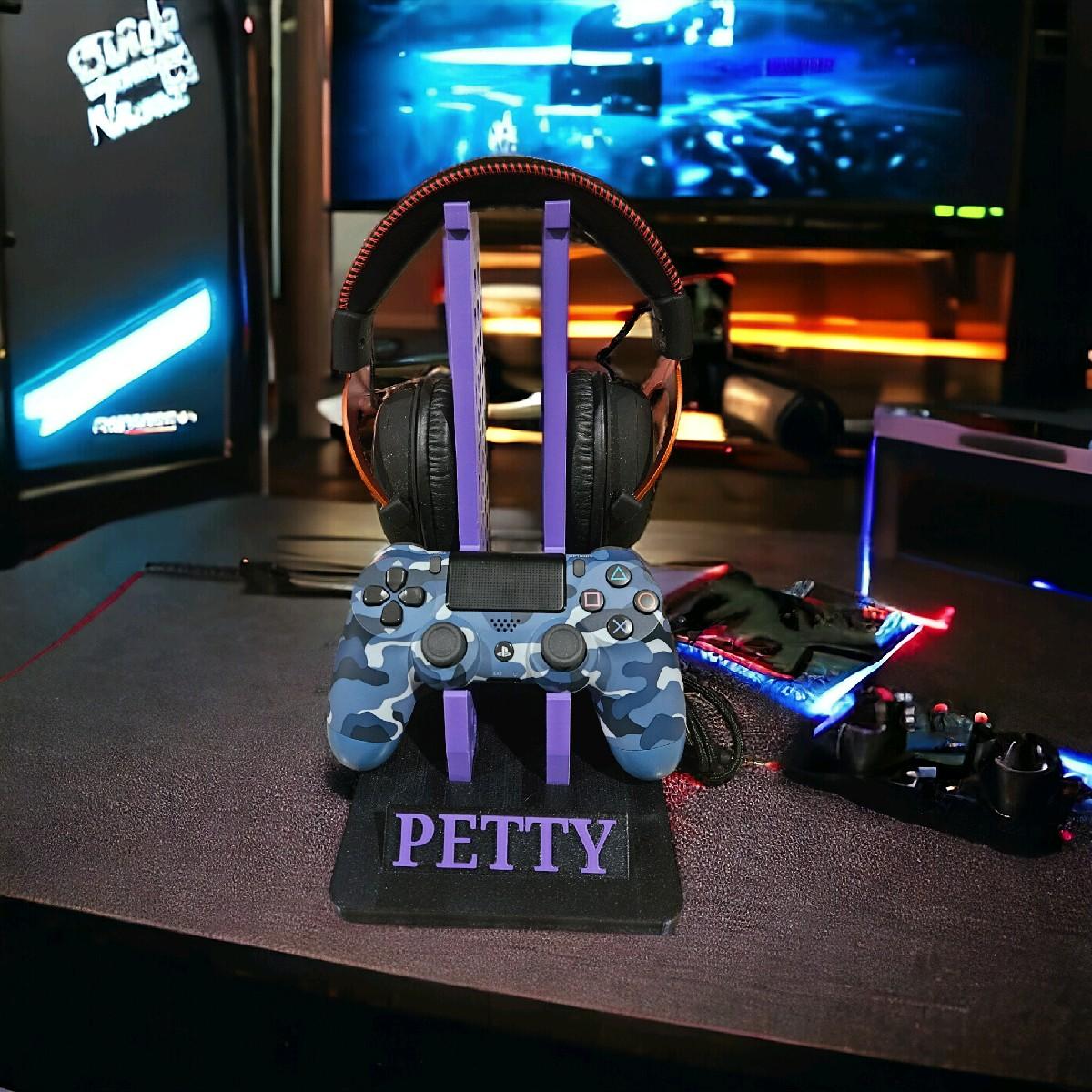 Universal Xbox Controller | Universal Playstation Controller Holder | Nintendo Switch Controller Holder | Universal Headphone Holder | Custom Gamertag | Custom Colors Console Accessories Stand - Galaxy OutlawsUniversal Xbox Controller | Universal Playstation Controller Holder | Nintendo Switch Controller Holder | Universal Headphone Holder | Custom Gamertag | Custom Colors Console Accessories StandController HolderBlackPurple