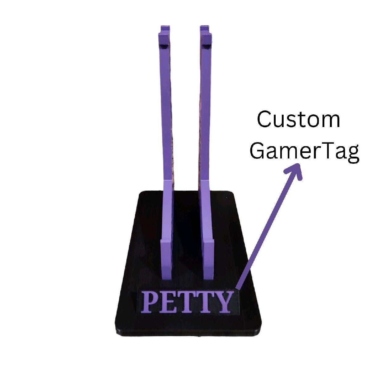 Universal Xbox Controller | Universal Playstation Controller Holder | Nintendo Switch Controller Holder | Universal Headphone Holder | Custom Gamertag | Custom Colors Console Accessories Stand - Galaxy OutlawsUniversal Xbox Controller | Universal Playstation Controller Holder | Nintendo Switch Controller Holder | Universal Headphone Holder | Custom Gamertag | Custom Colors Console Accessories StandController HolderBlackPurple