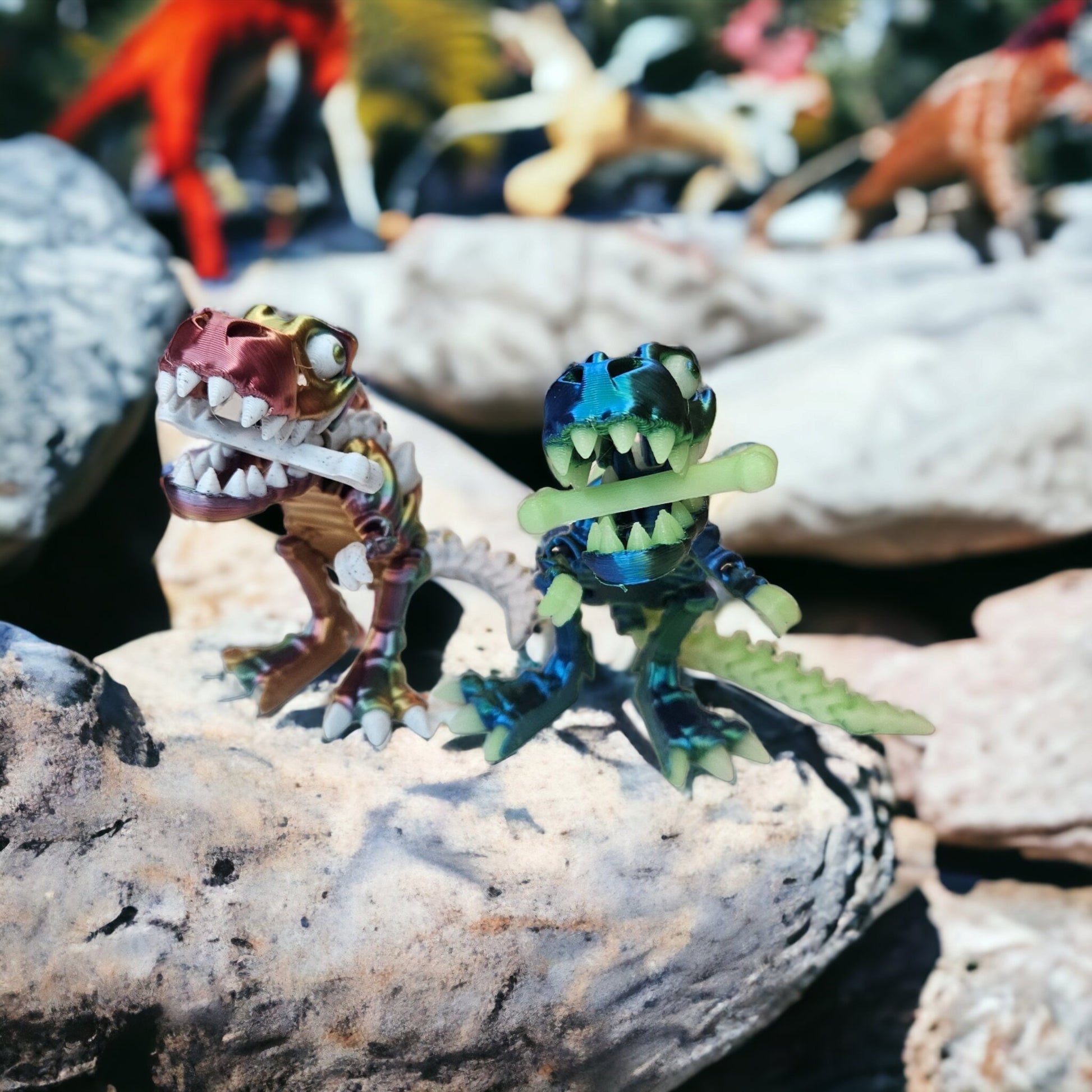 Articulating T - Rex Figurine, Dino Lovers, Custom color T - Rex Figurine - Galaxy OutlawsArticulating T - Rex Figurine, Dino Lovers, Custom color T - Rex FigurineToy AnimalRainbow/StoneYes