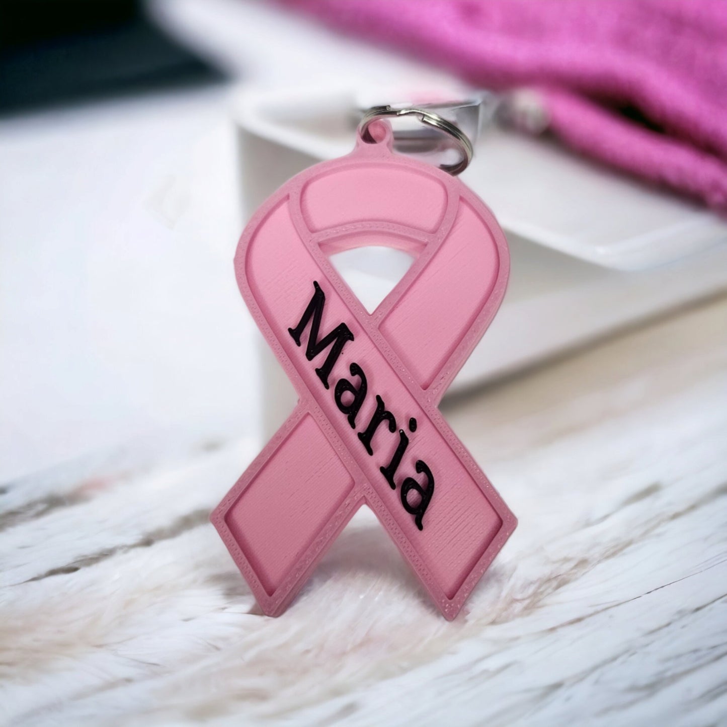 Breast Cancer Awareness Ribbon Keychain - Galaxy OutlawsBreast Cancer Awareness Ribbon KeychainplasticBelieve Ribbon