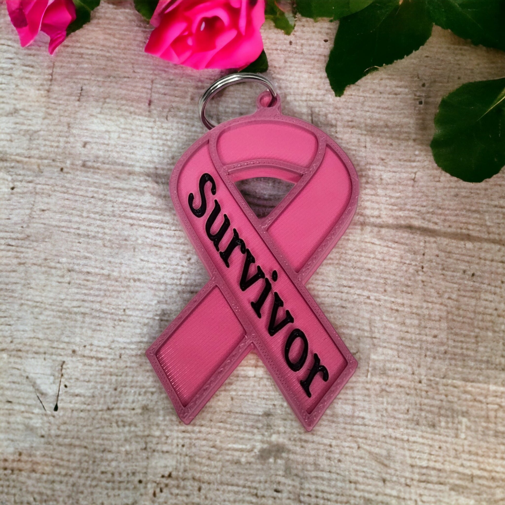 Breast Cancer Awareness Ribbon Keychain - Galaxy OutlawsBreast Cancer Awareness Ribbon KeychainplasticBelieve Ribbon