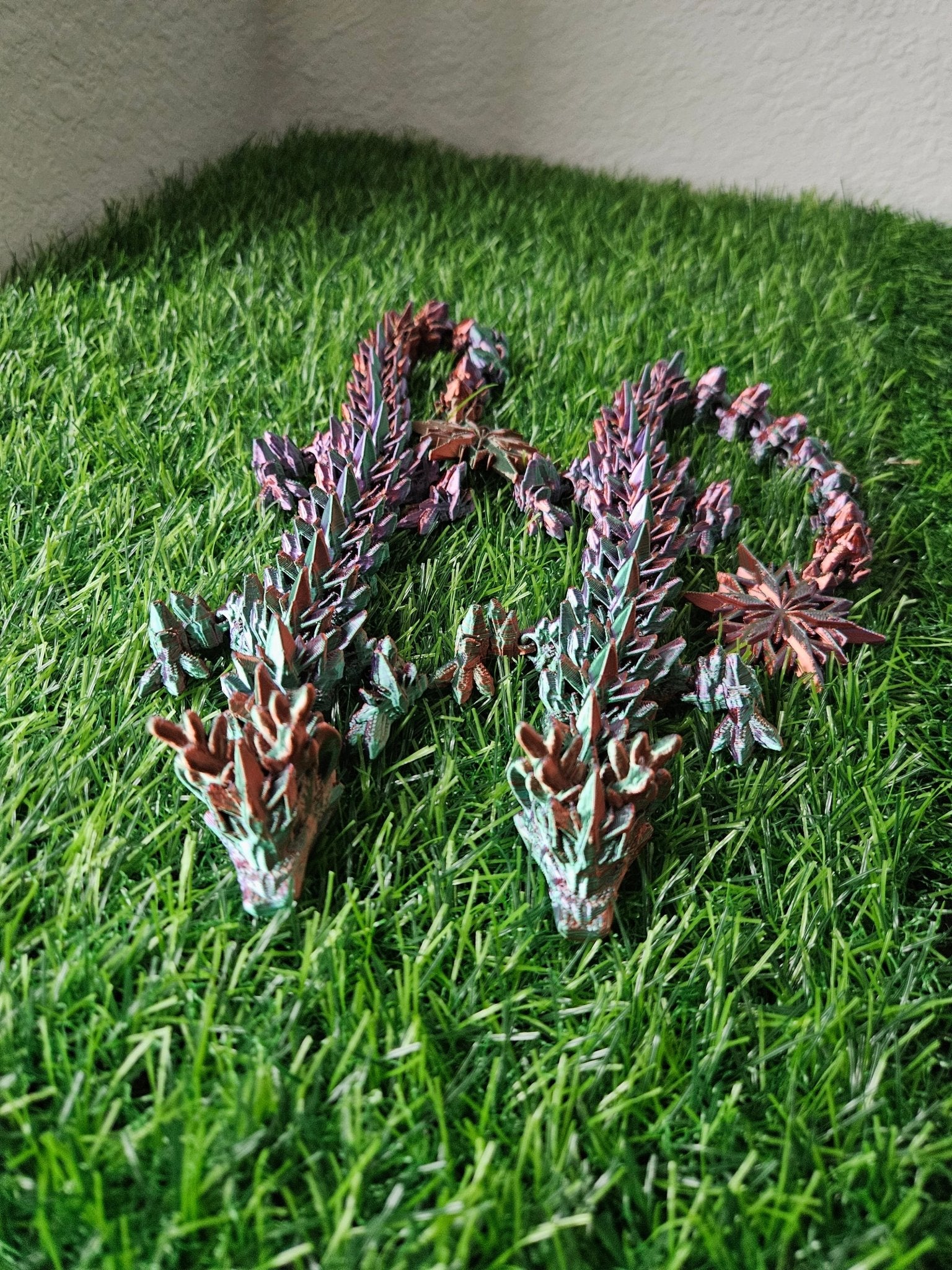 Winter Dragon figurine | Mystery Egg | 17 inches long | Custom Colors Decor Galaxy Room Decoration - Galaxy OutlawsWinter Dragon figurine | Mystery Egg | 17 inches long | Custom Colors Decor Galaxy Room DecorationArticulated DragonGreen/Purple/CopperNo egg