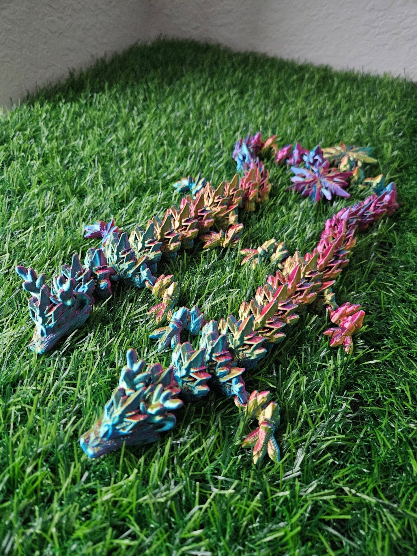 Winter Dragon figurine | Mystery Egg | 17 inches long | Custom Colors Decor Galaxy Room Decoration - Galaxy OutlawsWinter Dragon figurine | Mystery Egg | 17 inches long | Custom Colors Decor Galaxy Room DecorationArticulated DragonRed/Yellow/BlueNo egg