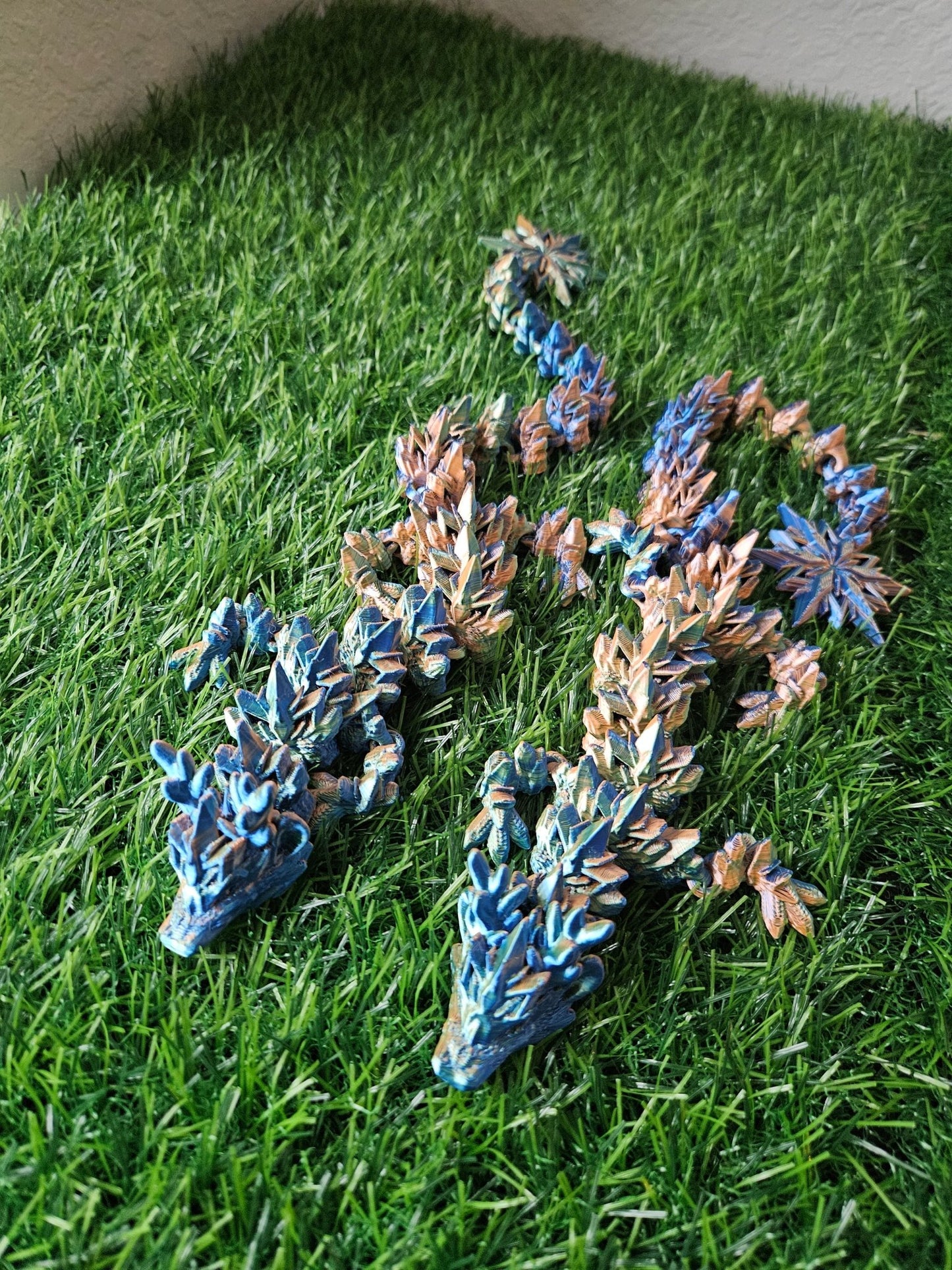 Winter Dragon figurine | Mystery Egg | 17 inches long | Custom Colors Decor Galaxy Room Decoration - Galaxy OutlawsWinter Dragon figurine | Mystery Egg | 17 inches long | Custom Colors Decor Galaxy Room DecorationArticulated DragonBlue/Green/OrangeNo egg
