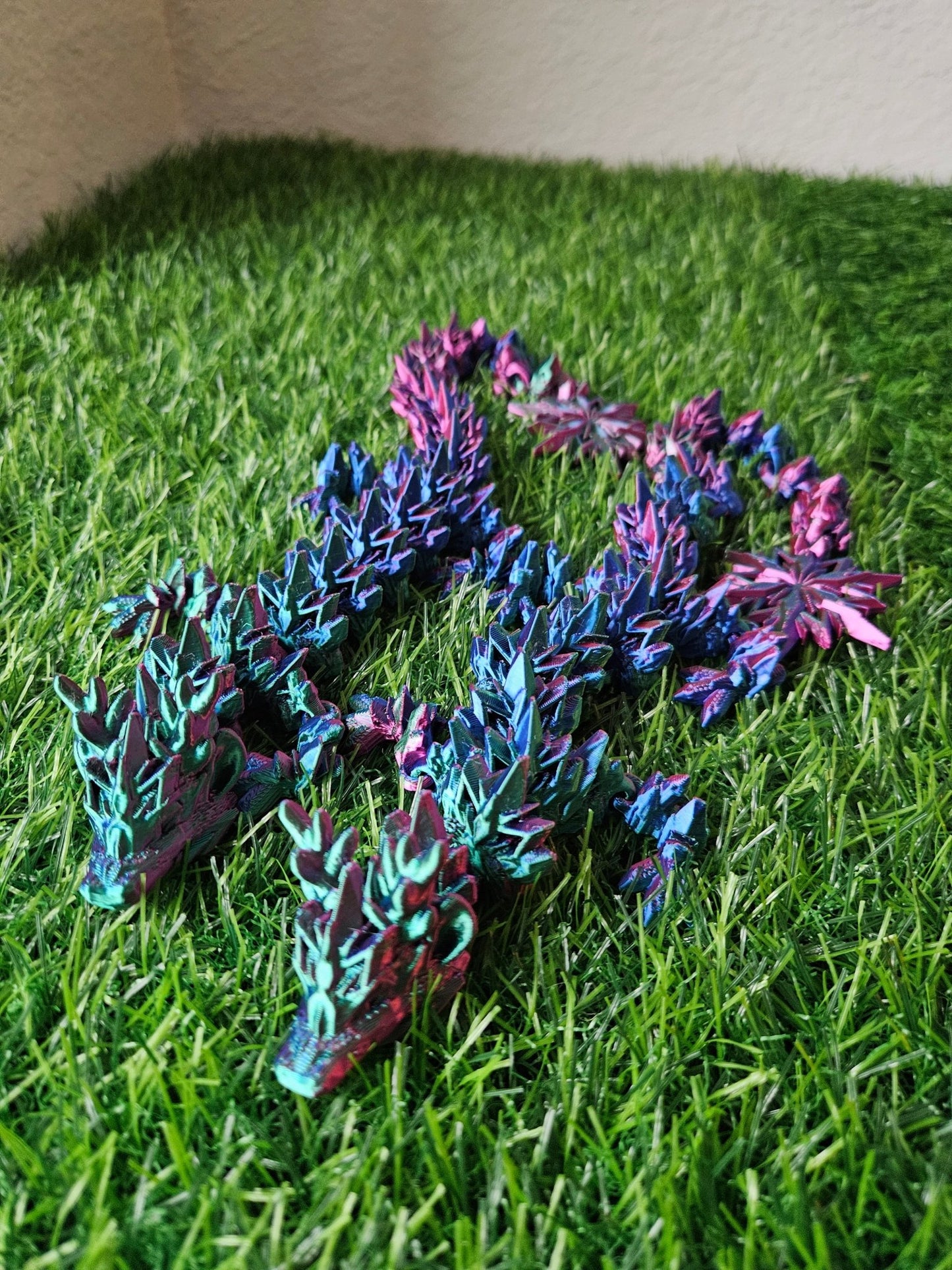 Winter Dragon figurine | Mystery Egg | 17 inches long | Custom Colors Decor Galaxy Room Decoration - Galaxy OutlawsWinter Dragon figurine | Mystery Egg | 17 inches long | Custom Colors Decor Galaxy Room DecorationArticulated DragonRed/Green/BlueNo egg